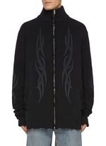 BALENCIAGA | Tribal Print Zip Up Cotton Sweater | Men | Lane Crawford