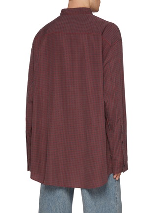 Back View - Click To Enlarge - BALENCIAGA - Oversized Fluid Poplin Micro Check Shirt