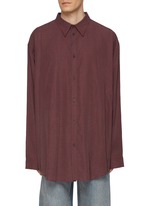 【U LAN】Lini Oversized Fit Linkle Check Shirt BALENCIAGA | Oversized Fluid Poplin Micro Check Shirt | Men
