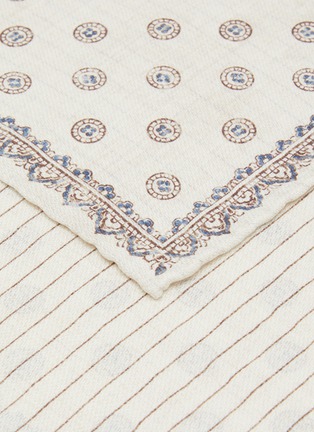 Detail View - Click To Enlarge - BRUNELLO CUCINELLI - Dotted Chequered Silk Pocket Square