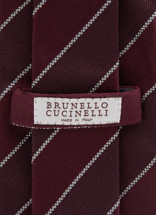 Detail View - Click To Enlarge - BRUNELLO CUCINELLI - Striped Silk Tie