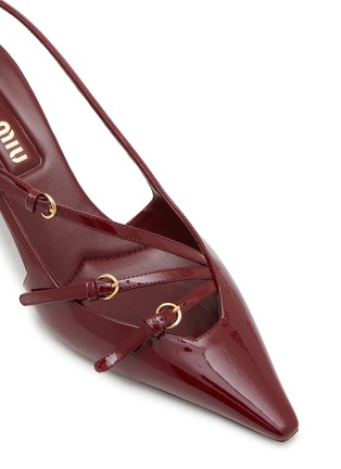 Detail View - Click To Enlarge - MIU MIU - 55 Buckles Leather Slingbacks