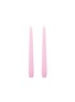 Detail View - Click To Enlarge - SUMMERILL & BISHOP - Tapered Candle Set of 2 — Pink Branded Packaging