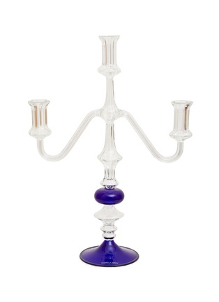 Main View - Click To Enlarge - SUMMERILL & BISHOP - Three Candles Candelabra — Blue