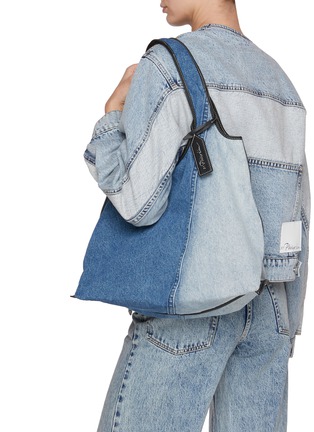 Figure View - Click To Enlarge - 3.1 PHILLIP LIM - Large Washed Denim Market Tote Bag