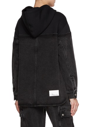 Back View - Click To Enlarge - 3.1 PHILLIP LIM - Hybrid Dark Wash Denim Hoodie