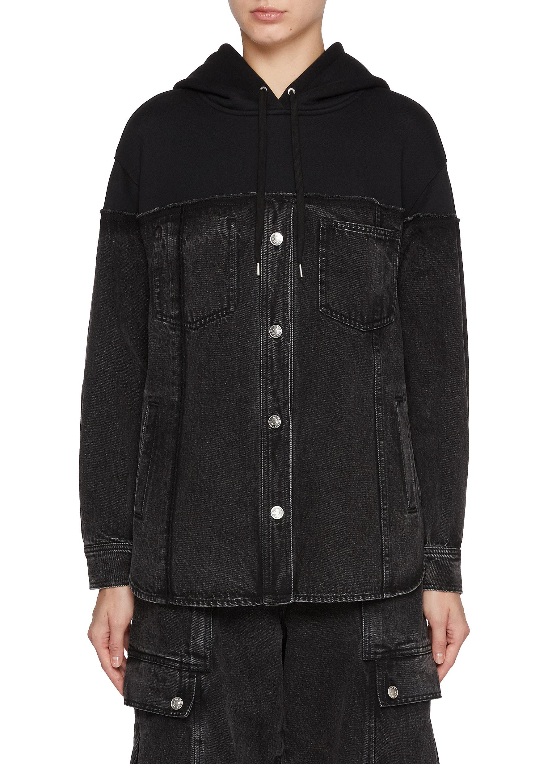 3.1 PHILLIP LIM | Hybrid Dark Wash Denim Hoodie | Women