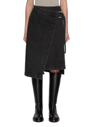 Main View - Click To Enlarge - 3.1 PHILLIP LIM - Belted Dark Wash Denim Skirt