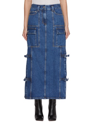 Main View - Click To Enlarge - 3.1 PHILLIP LIM - Medium Wash Denim Utility Maxi Skirt