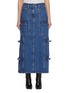 Main View - Click To Enlarge - 3.1 PHILLIP LIM - Medium Wash Denim Utility Maxi Skirt