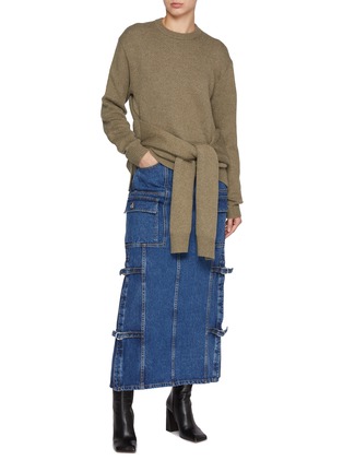 Figure View - Click To Enlarge - 3.1 PHILLIP LIM - Medium Wash Denim Utility Maxi Skirt