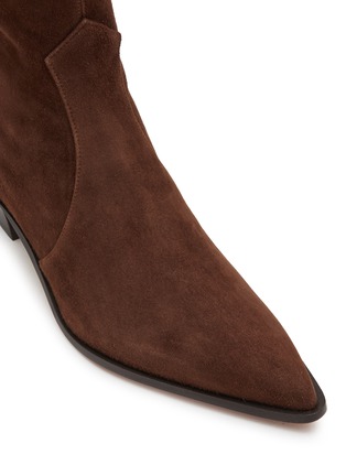 Detail View - Click To Enlarge - AQUAZZURA - Brunswick Western 45 Suede Booties