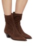 Figure View - Click To Enlarge - AQUAZZURA - Brunswick Western 45 Suede Booties