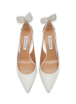 Detail View - Click To Enlarge - AQUAZZURA - Bow Tie 50 Leather Pumps