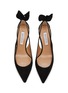 Detail View - Click To Enlarge - AQUAZZURA - Bow Tie 50 Suede Pumps