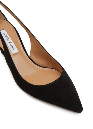 Detail View - Click To Enlarge - AQUAZZURA - Bow Tie 50 Suede Pumps