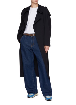 Figure View - Click To Enlarge - JEANERICA - Belem Wide Leg Dark Wash Denim Chinos