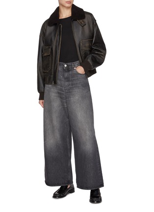 Figure View - Click To Enlarge - TEURN STUDIOS - Baggy Dark Wash Petite Jeans