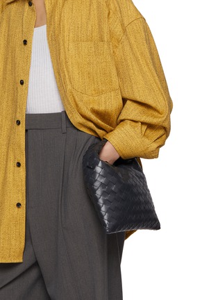 Front View - Click To Enlarge - BOTTEGA VENETA - Mini Hop Intrecciato Leather Crossbody Bag