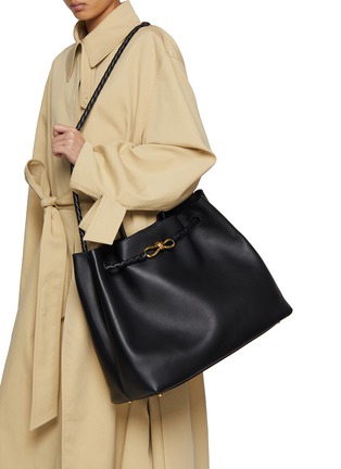 Front View - Click To Enlarge - BOTTEGA VENETA - Large Andiamo Top Handle Leather Bag