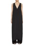 Main View - Click To Enlarge - LA COLLECTION - Louise V-Neck Open Side Silk Dress