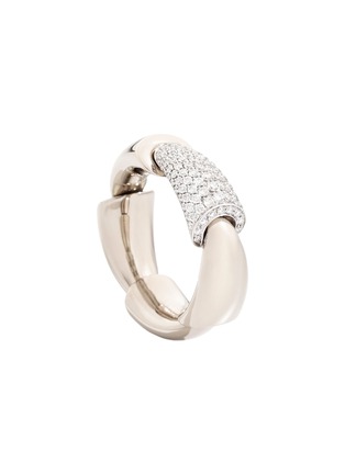 Main View - Click To Enlarge - VHERNIER - Calla Media Diamond 18K White Gold Titanium Ring — EU52