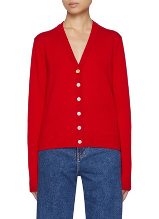 Main View - Click To Enlarge - EENK - V-Neck Wool Cashmere Cardigan