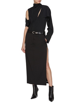 Figure View - Click To Enlarge - HELMUT LANG - Tailored Wool Maxi Skirt