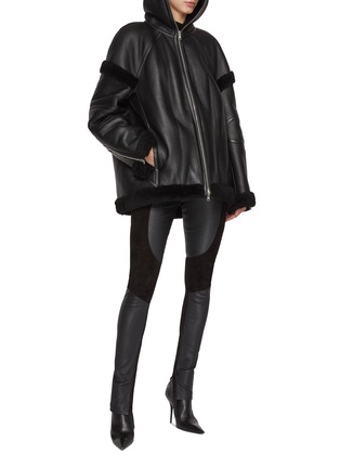 Figure View - Click To Enlarge - HELMUT LANG - Oversized Shearling Leather Jacket