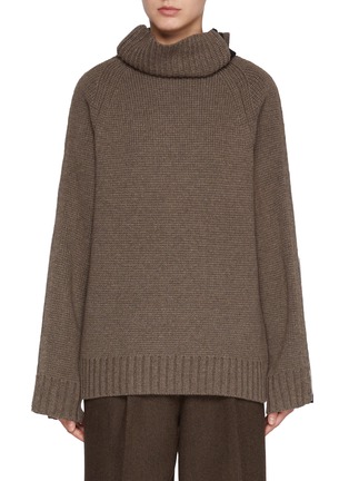 Main View - Click To Enlarge - HELMUT LANG - Zipper Knit Wool Turtleneck Sweater