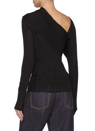 Back View - Click To Enlarge - HELMUT LANG - Twist Long Sleeve Jersey Top