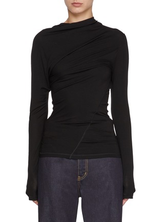 Main View - Click To Enlarge - HELMUT LANG - Twist Long Sleeve Jersey Top