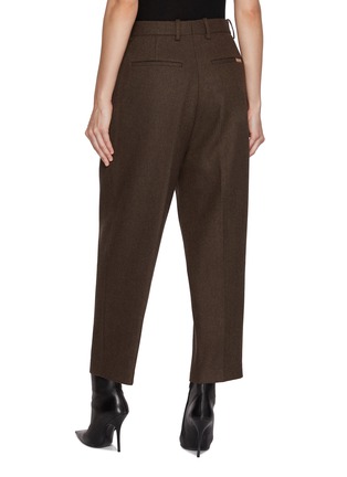 Back View - Click To Enlarge - HELMUT LANG - Pleated Cropped Wool Blend Pants