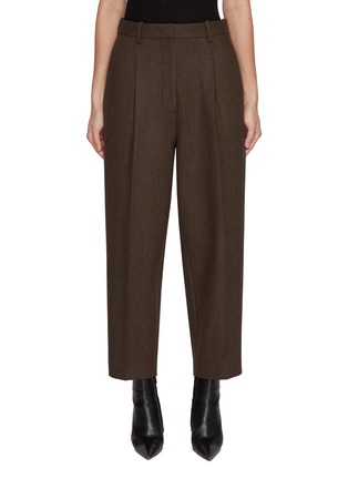 Main View - Click To Enlarge - HELMUT LANG - Pleated Cropped Wool Blend Pants