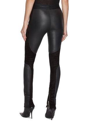 Back View - Click To Enlarge - HELMUT LANG - Suede Insert Leather Leggings