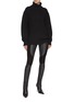 Figure View - Click To Enlarge - HELMUT LANG - Suede Insert Leather Leggings