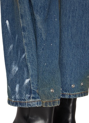  - HELMUT LANG - Cropped Paint Motif Cotton Wide Leg Jeans