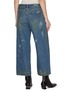 Back View - Click To Enlarge - HELMUT LANG - Cropped Paint Motif Cotton Wide Leg Jeans