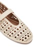 Detail View - Click To Enlarge - ALAÏA - Perforated Leather Ballerina Flats