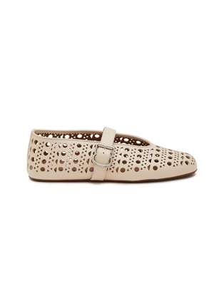 Main View - Click To Enlarge - ALAÏA - Perforated Leather Ballerina Flats