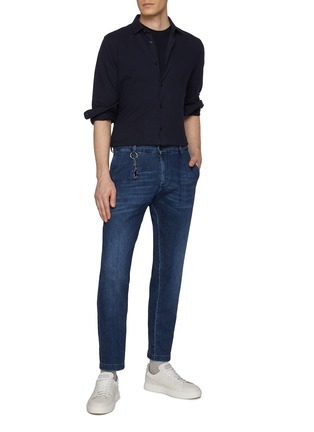 Figure View - Click To Enlarge - PAUL & SHARK - Medium Washed Straight Leg Jeans