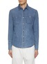 Main View - Click To Enlarge - PAUL & SHARK - Chest Pocket Medium Washed Denim Shirt