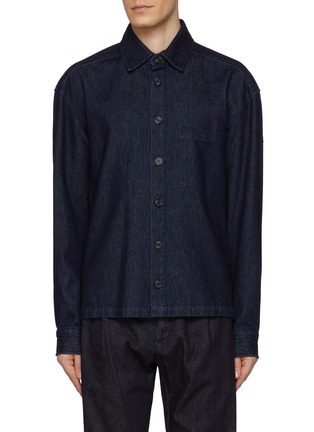 Main View - Click To Enlarge - PAUL & SHARK - Chest Pocket Dark Washed Denim Shirt