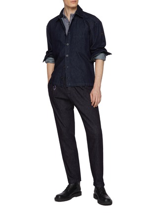 Figure View - Click To Enlarge - PAUL & SHARK - Chest Pocket Dark Washed Denim Shirt