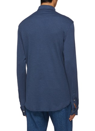 Back View - Click To Enlarge - PAUL & SHARK - Spread Collar Extrasoft Cotton Blend Shirt