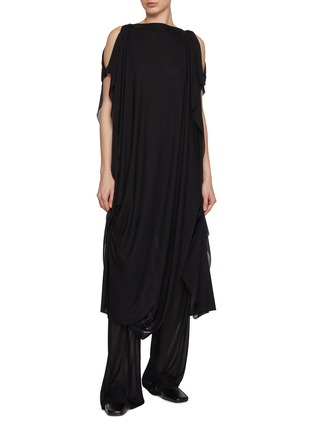 Figure View - Click To Enlarge - SETCHU - Draped Sheer Dress