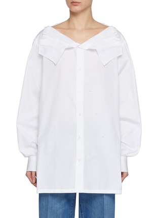 Main View - Click To Enlarge - SETCHU - Floppy Collar Cotton Shirt