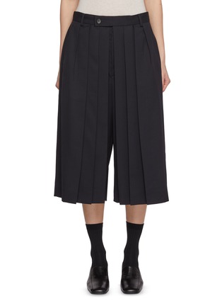 Main View - Click To Enlarge - SETCHU - Pleated Wrap Back Wool Culottes