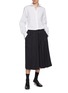 Figure View - Click To Enlarge - SETCHU - Pleated Wrap Back Wool Culottes