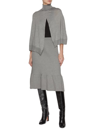 Figure View - Click To Enlarge - RECTO - Turtleneck Knit Cape